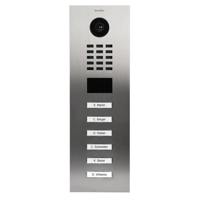DoorBird IP Video Door Intercom 6 Buttons for 6 Tenants,  Stainless Steel V2A (D2106V)