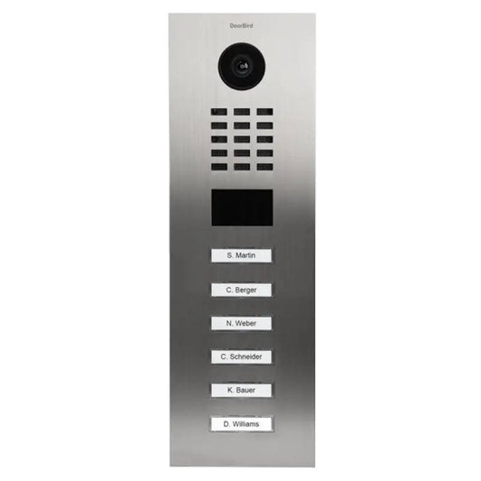 DoorBird IP Video Door Intercom 6 Buttons for 6 Tenants,  Stainless Steel V2A (D2106V)