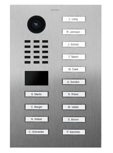 DoorBird D2114V IP Video Door Station 14 Call Buttons, Brushed Stainless V2A (D2114V)
