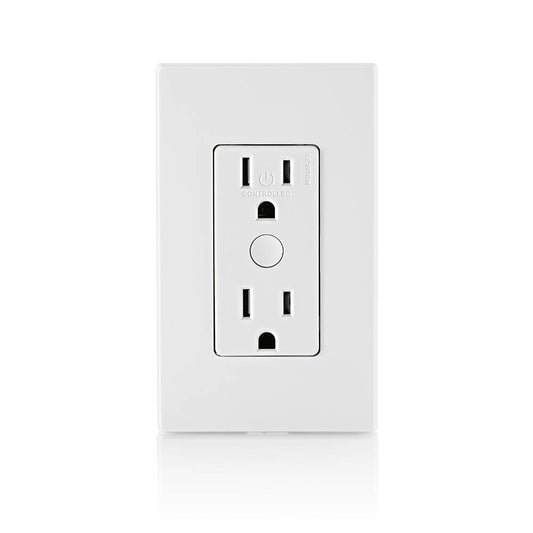 Leviton Decora Smart 2nd Generation WiFi Wall Receptacle, White (D215R-1BW)
