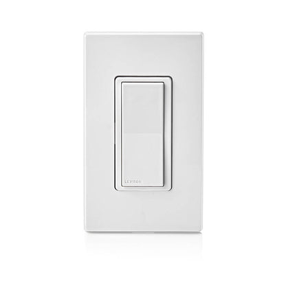 Interrupteur Wi-Fi intelligent Leviton Decora 2e génération compatible avec Alexa, Google, HomeKit et Matter (D215S-1BW)