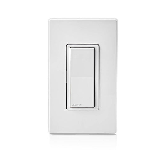 Interrupteur Wi-Fi intelligent Leviton Decora 2e génération compatible avec Alexa, Google, HomeKit et Matter (D215S-1BW)