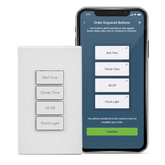 Contrôleur de scène Wi-Fi intelligent Leviton Decora avec interrupteur marche/arrêt intégré, Gen2 (D2SCS-1BW)