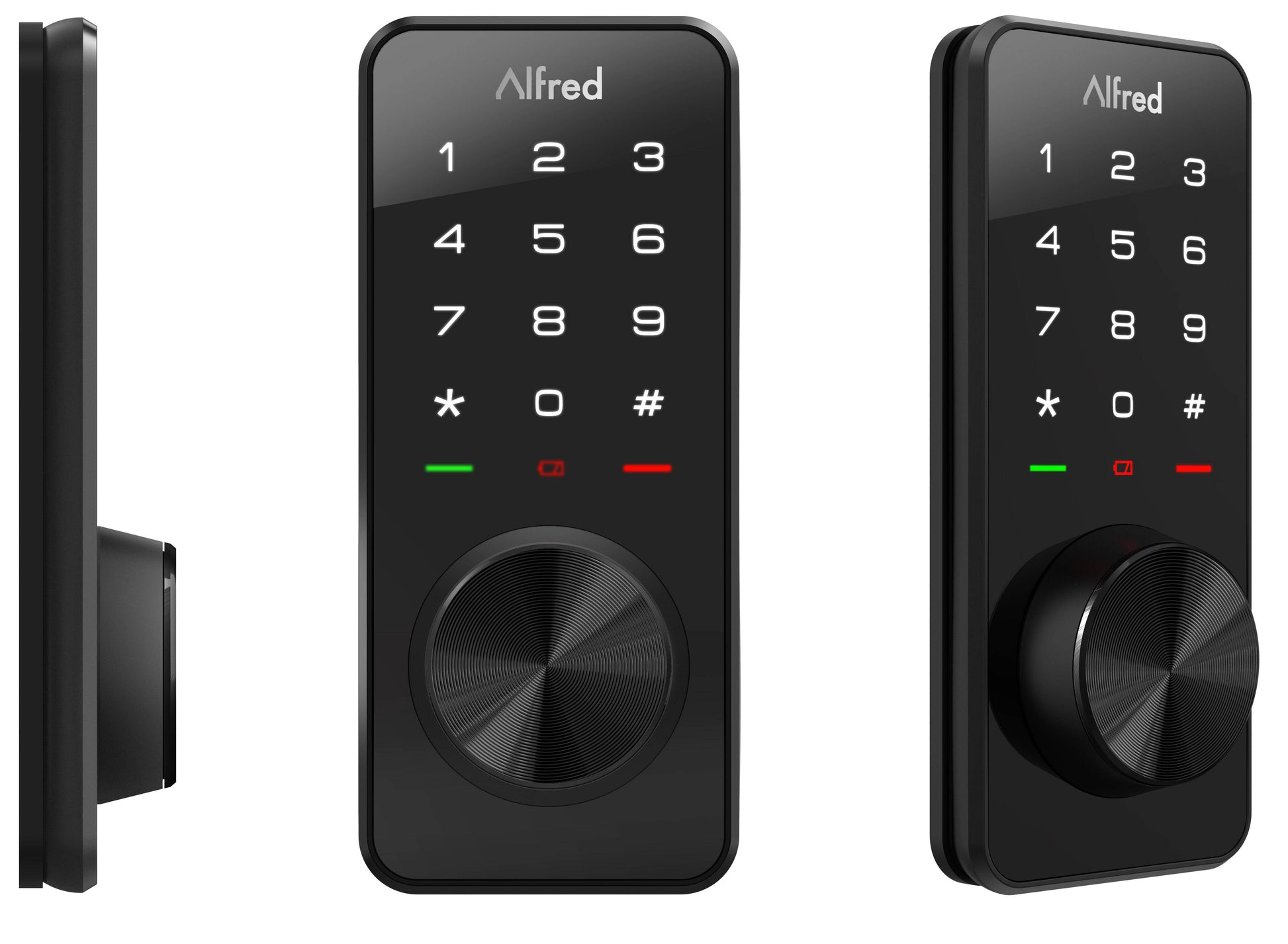Alfred DB1 Smart Lock with Bluetooth, Key, Black (DB1-A-BL)