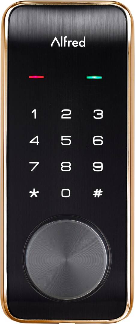 Serrure connectée Alfred DB2 avec Bluetooth, clé, dorée (DB2-B-GL)