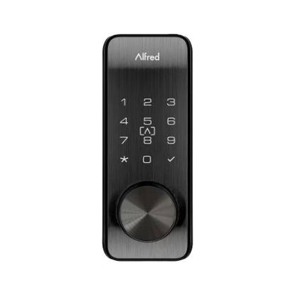 Serrure connectée Alfred DB2S avec batterie rechargeable, Bluetooth, RFID, clé, noire (DB2S-KEY-BL)