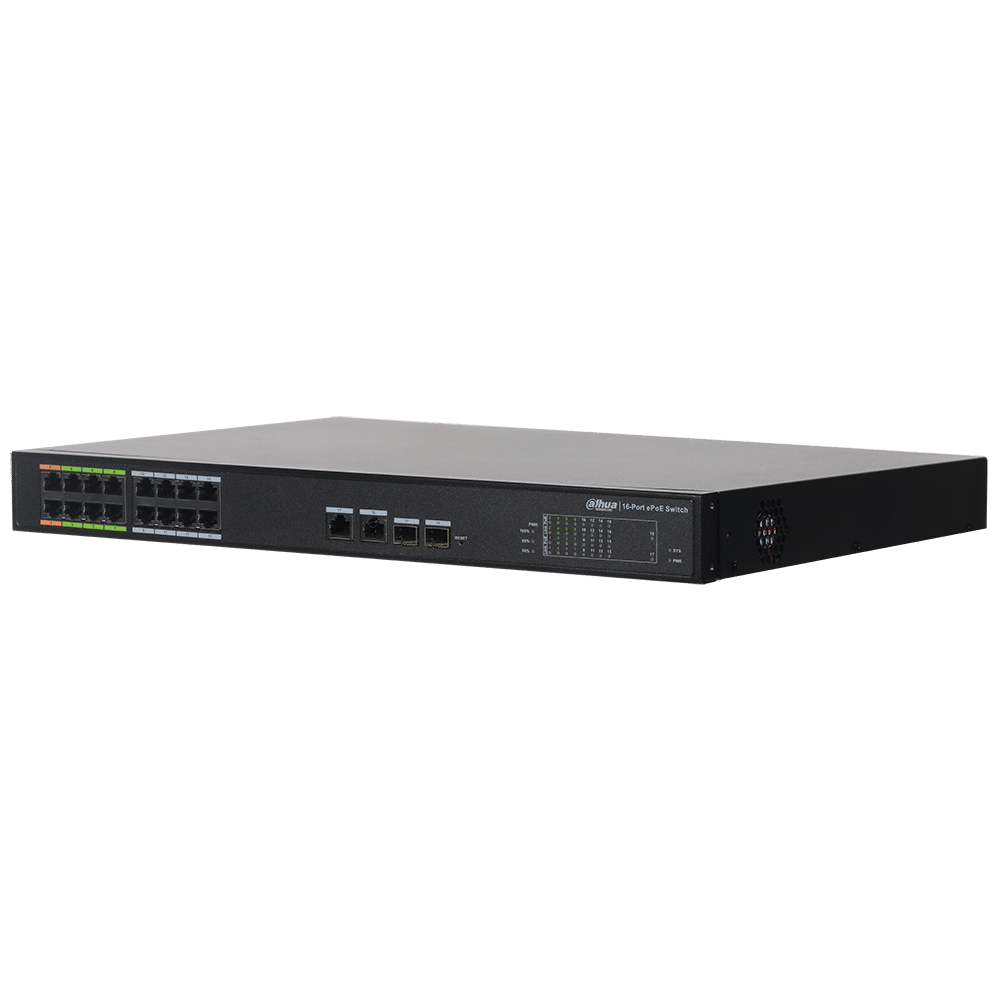 Dahua 16-port Long-distance Ethernet power supply switch (ePoE) (DH-LR2218-16ET-240)