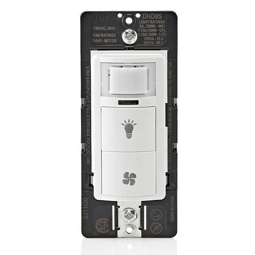Leviton Decora In-Wall Combination Humidity Sensor / Fan Control w Light Switch (DHD05-1LW)