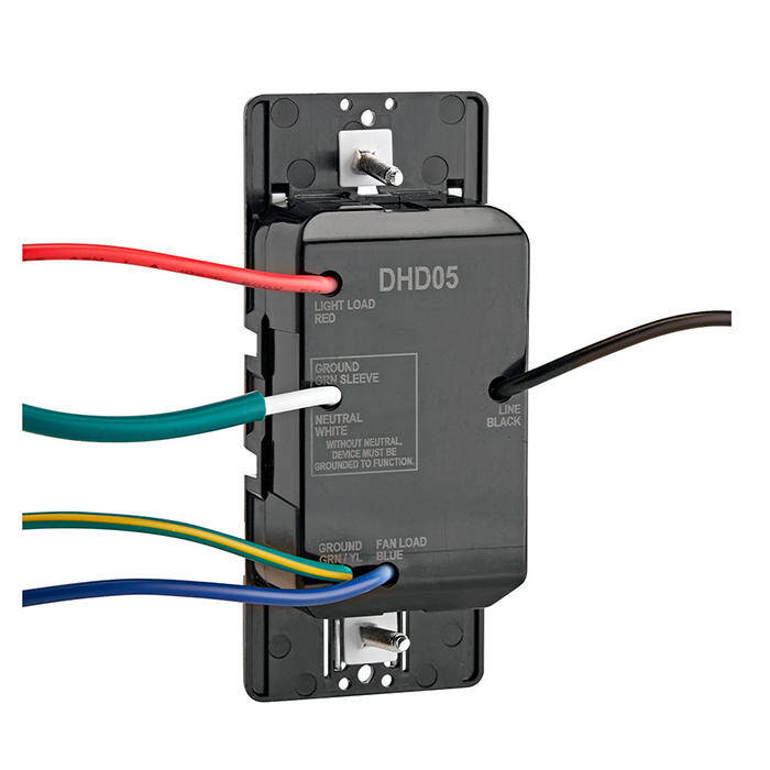 Leviton Decora In-Wall Combination Humidity Sensor / Fan Control w Light Switch (DHD05-1LW)