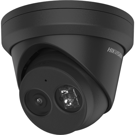 Cámara de red IP Hikvision AcuSense de 4 MP, IR, IK10, micrófono, 4 mm, negra (DS-2CD2343G2-IU-4MM-B)