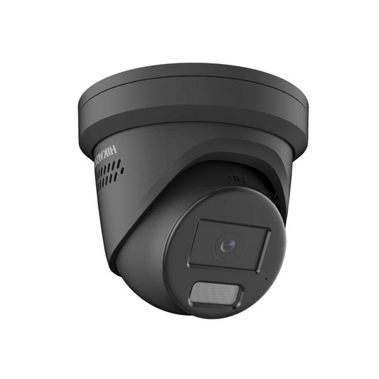 Cámara de vigilancia fija Hikvision ColorVu IP de 4 MP con luz estroboscópica y avisos audibles, 2,8 mm, color negro (DS-2CD2347G2-LSU/SL-B)
