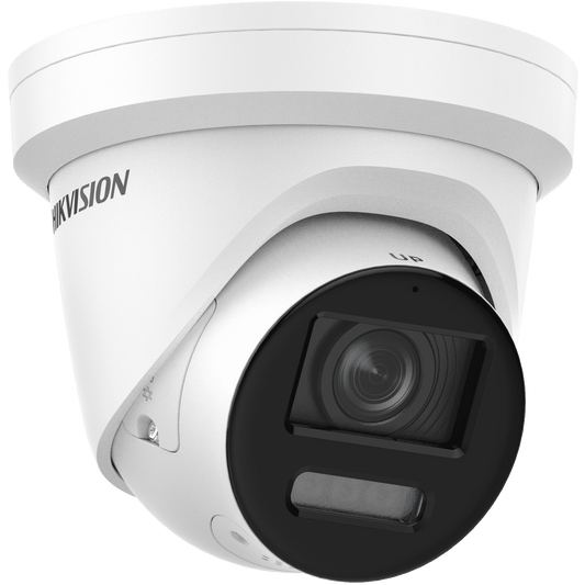 Cámara IP de torreta Hikvision de 8 MP, ColorVu, luz estroboscópica/advertencia sonora, 4 mm (DS-2CD2387G2-LSU/SL-4MM)
