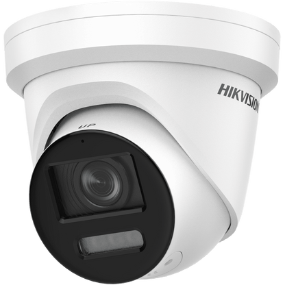 Hikvision 8MP IP Turret Camera, ColorVu, Strobe Light/Audible Warning, 4mm (DS-2CD2387G2-LSU/SL-4MM)