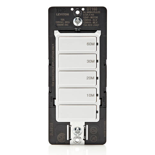 Decora In-Wall 60-Minute Countdown Timer Switch, 15A, White (DT160-1LW)