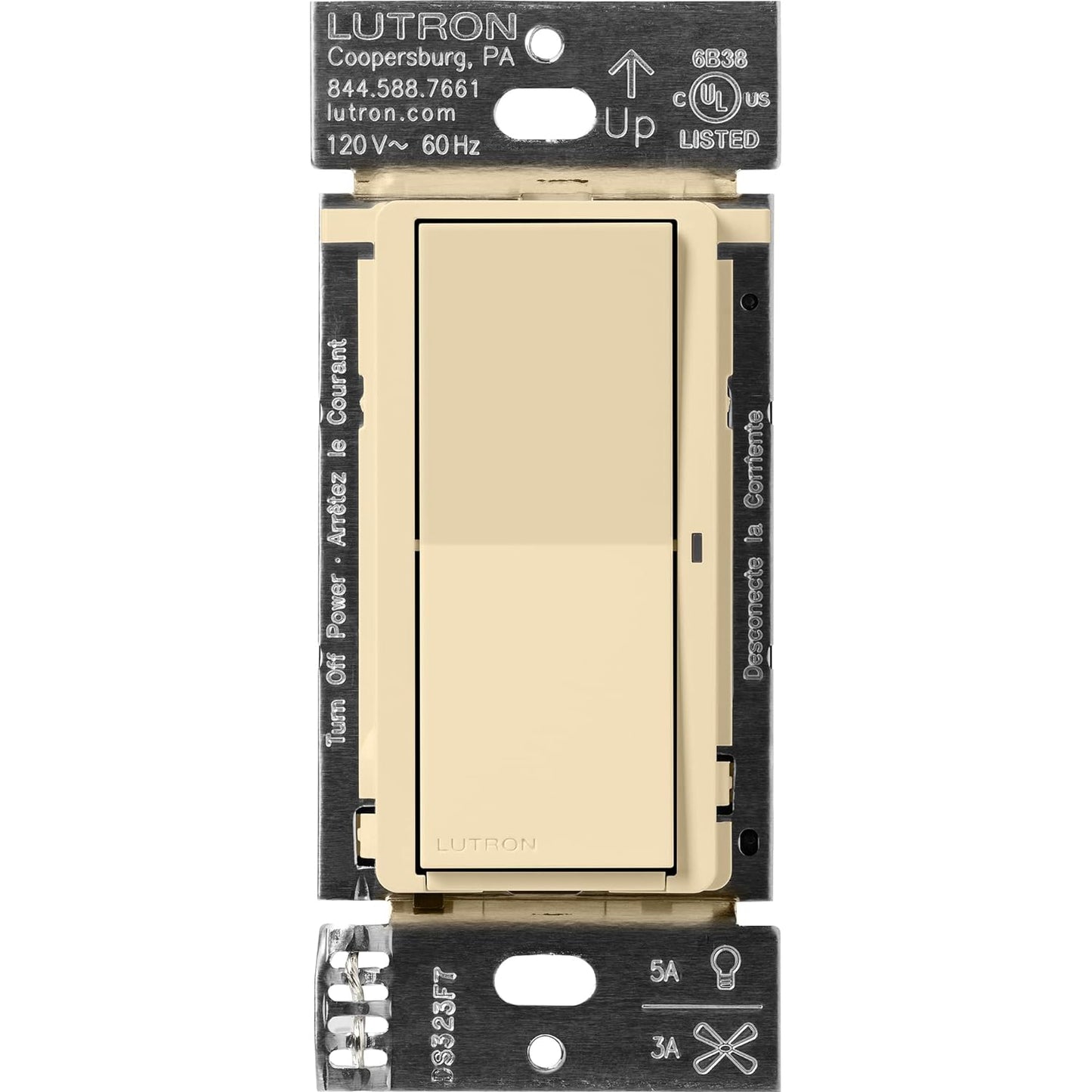 Lutron Caseta Claro Smart Switch, Ivory (DVRF-5NS-IV)