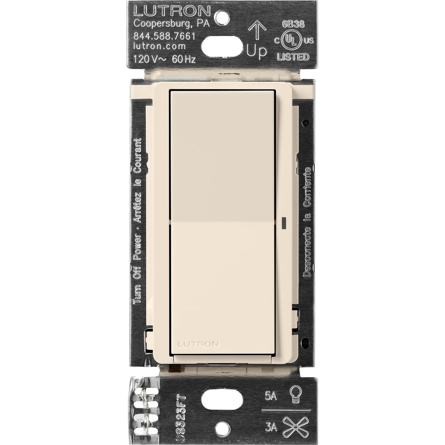 Lutron Caseta Claro Smart Switch, Light Almond (DVRF-5NS-LA)