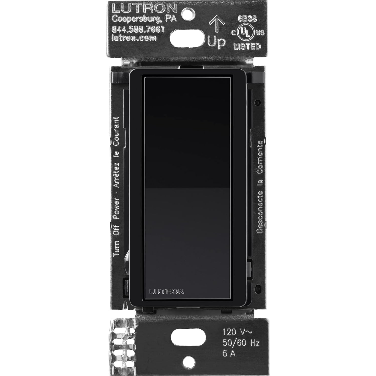 Lutron Caseta Claro Accessory Switch, Black (DVRF-AS-BL)