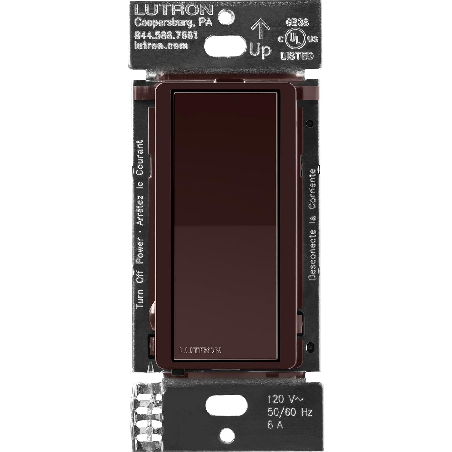 Lutron Caseta Claro Accessory Switch, Brown (DVRF-AS-BR)