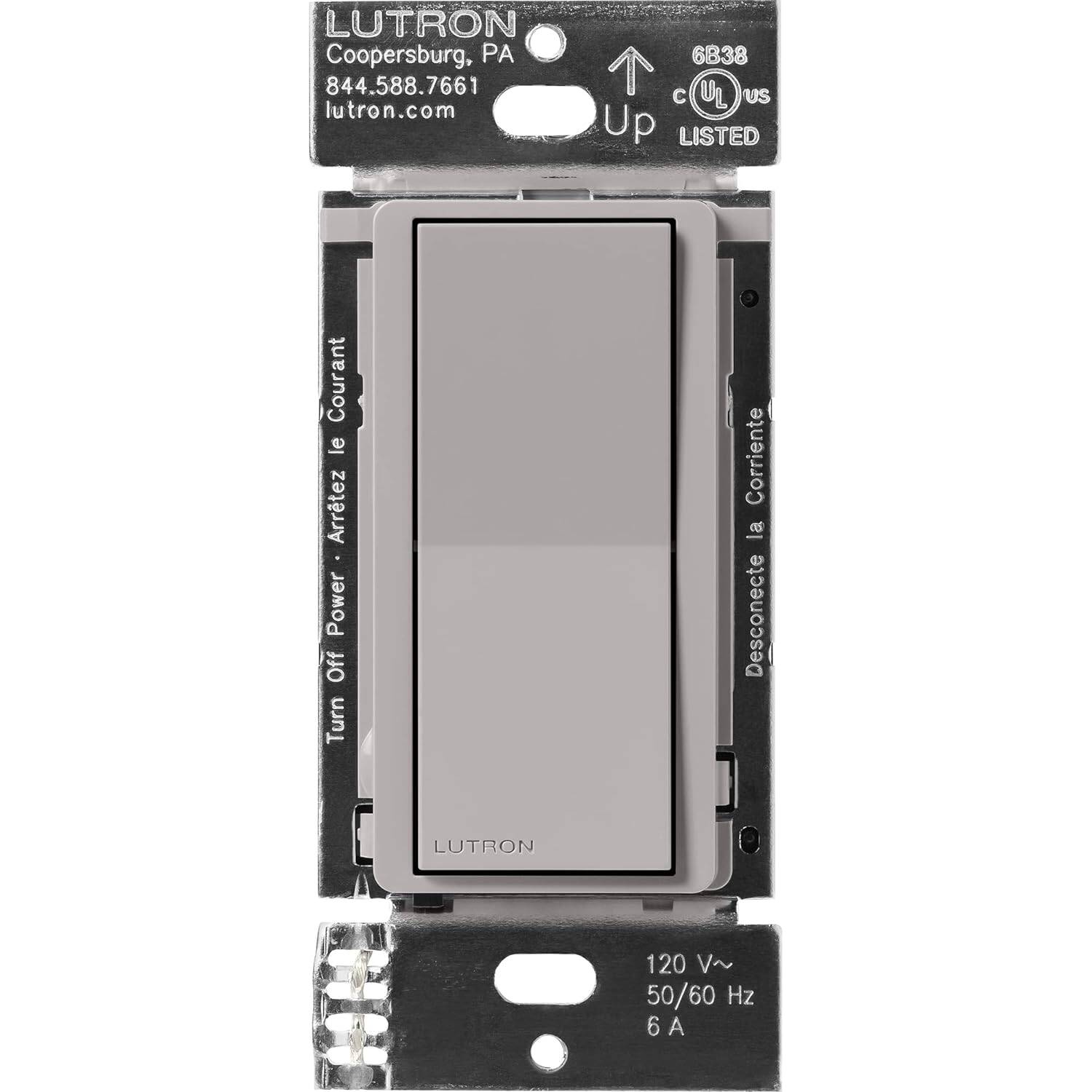 Lutron Caseta Claro Accessory Switch, Gray (DVRF-AS-GR)