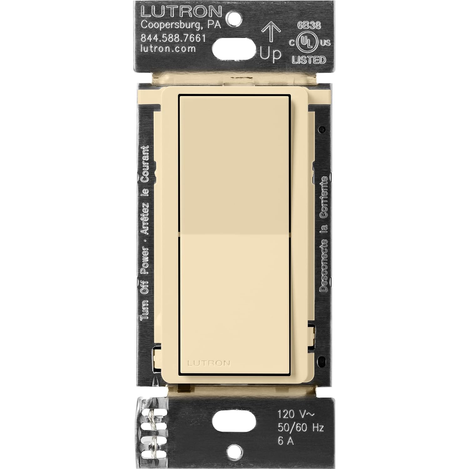 Lutron Caseta Claro Accessory Switch, Ivory (DVRF-AS-IV)