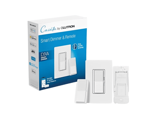 Lutron Paddle Smart Remote and Diva Smart Dimmer Kit, White (DVRF-PKG1D-WH)