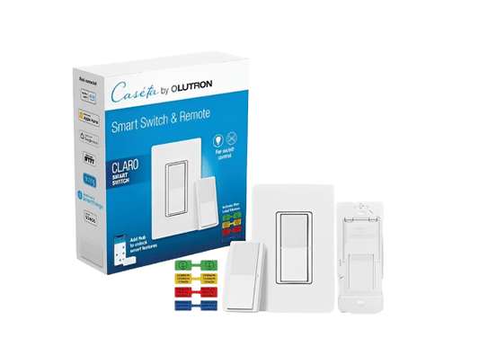Lutron Paddle Smart Remote and Claro Smart Switch Kit, White (DVRF-PKG1S-WH)