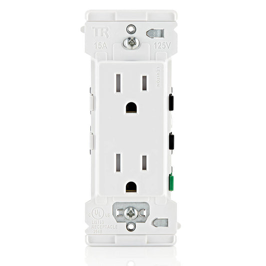 Leviton Decora Edge 15A Tamper Resistant Duplex Receptacle, White (E5325-W)