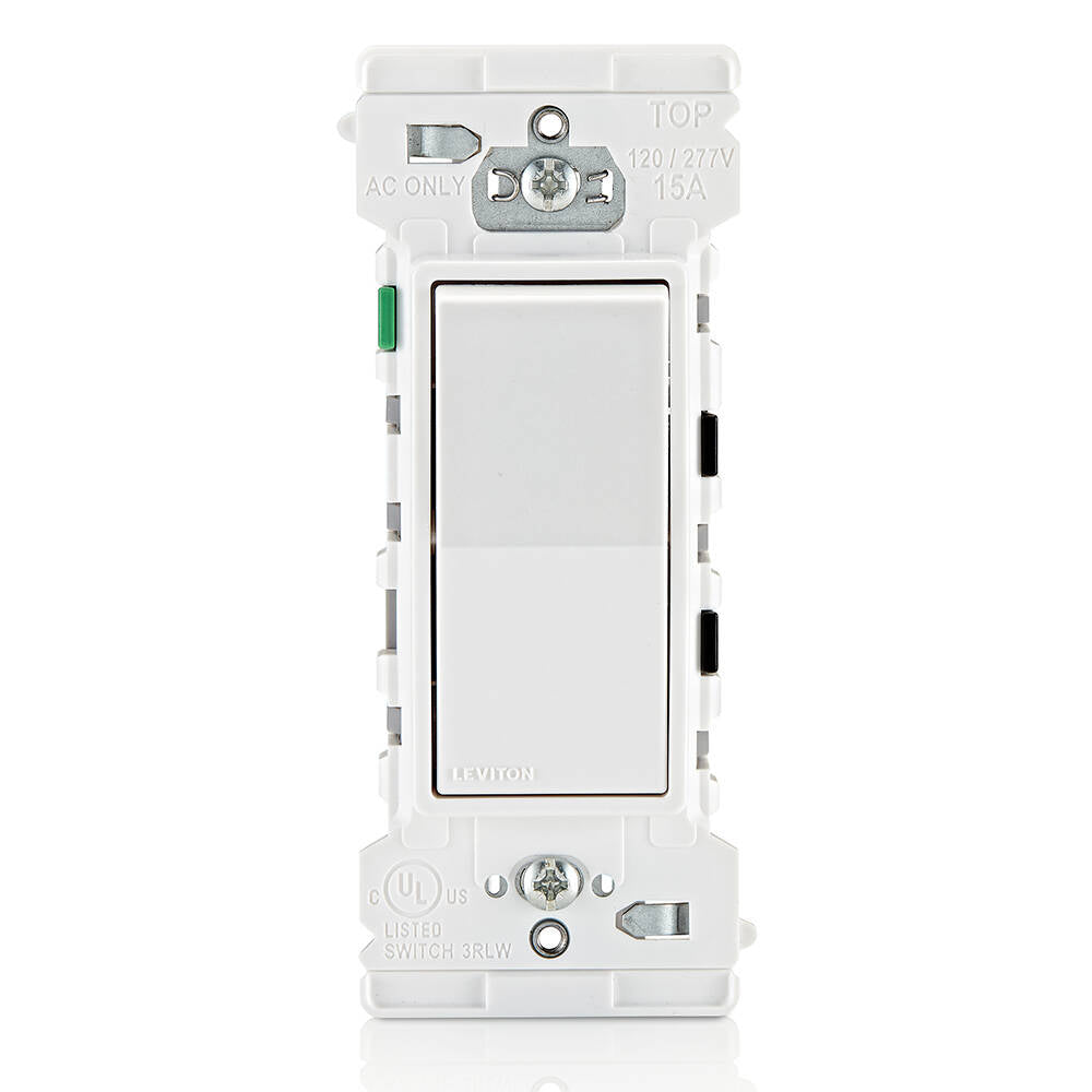Leviton Decora Edge 15A Single Pole Rocker Switch, White (E5601)