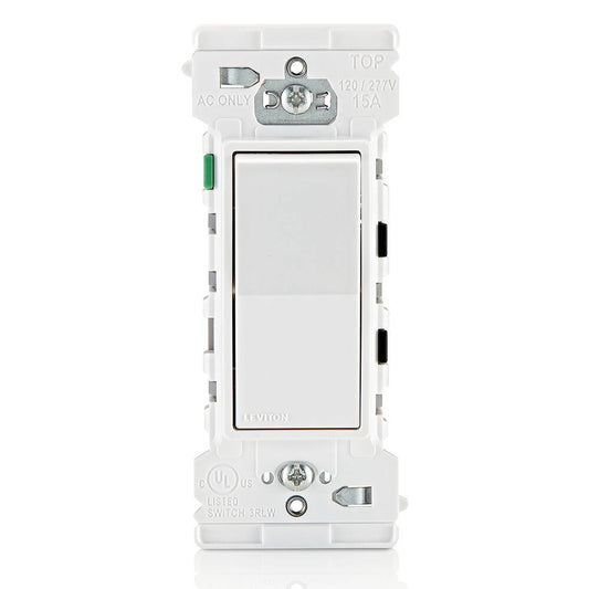 Leviton Decora Edge 15A Single Pole Rocker Switch, White (E5601)