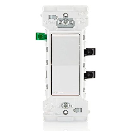 Leviton Decora Edge 15A Single Pole Rocker Switch, White (E5601)