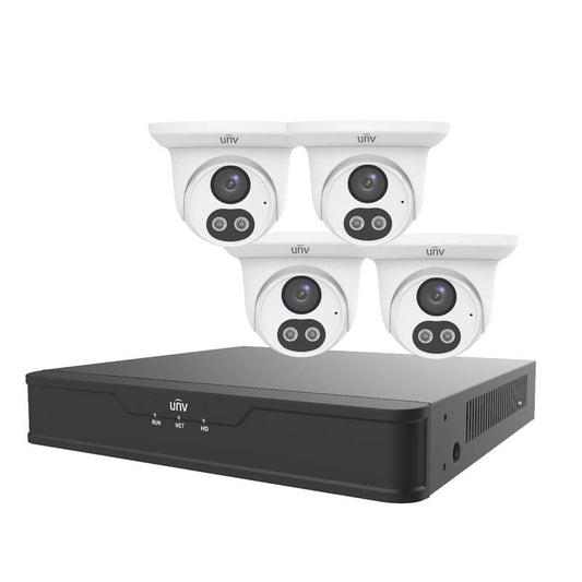 Uniview UNV Smart Dual Light Camera Kit 4 Channel NVR + 4 x 4MP Turrets, 1TB HDD (EKDL-S31P4T44T1)