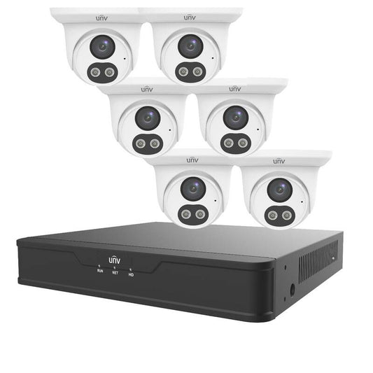 Uniview UNV Smart Dual Light Camera Kit 8 Channel NVR + 6x 4MP Turrets, 1TB HDD (EKDL-S31P8T46T2)