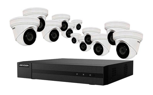 Hikvision IP Security Camera Kit 16 Channel 4K NVR with 12 x 4MP Turret Cameras (EKI-K164T412)