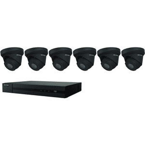 Hikvision IP Security Camera Kit 8 CH 4K NVR with 6 x 4MP Turret Cameras, Black (EKI-K82T46B)