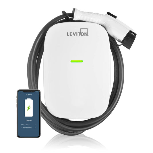 Leviton evr-green Electric Vehicle EV Charger 32A Level 2, RFID, WiFi Connected (EV32W)