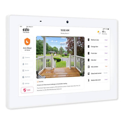 Ezlo Protect 10 Inch Touchscreen with Wall Mount, POE, Wi-Fi (EZLTS-US)