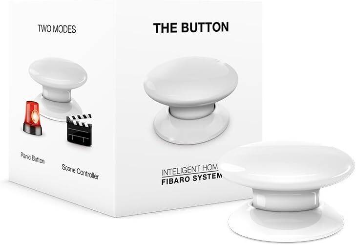 FIBARO The Button Zwave Battery Powered Device and Scene Control Button, White (FGPB-101-1)