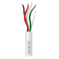 Genesis 22/4 Quad Solid Alarm Wire 1000FT 304.8m Box,FT6 CMP Plenum, Natural (GEN-31031112)