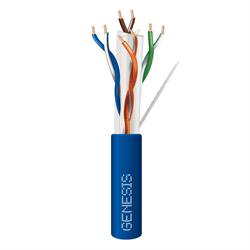 Genesis 23/4pr Cat6A UTP Wire 1000FT/304.8m Reel, FT6 CMP, Blue (GEN-53931006)