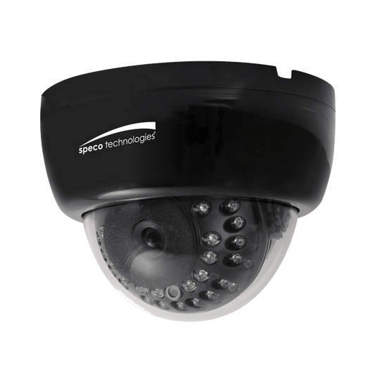 Speco 2MP HDTVI Indoor Dome w/IR, 2.8-12mm VF Lens, 12/24V, Black, TAA (SPE-HLED33DTB)
