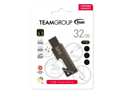 Unidad de disco duro Team T183 3.2 de 32 GB, color níquel negro, para venta minorista