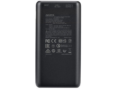Adata P20000Qcd 20000Mah Power Bank Black