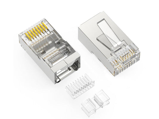 Axiom Rj45 Cat6A Shielded Plug, 3Pc Type Solid/Stranded Wire 50 Mi