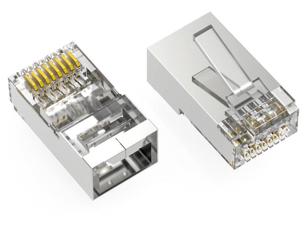 Fiche traversante blindée Axiom RJ45 Cat6, fil plein/toronné, 50 m