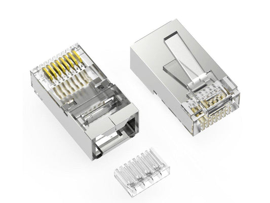 Axiom Rj45 Cat6 Shielded Plug W/Inserter Solid/Stranded Wire 50 Mi