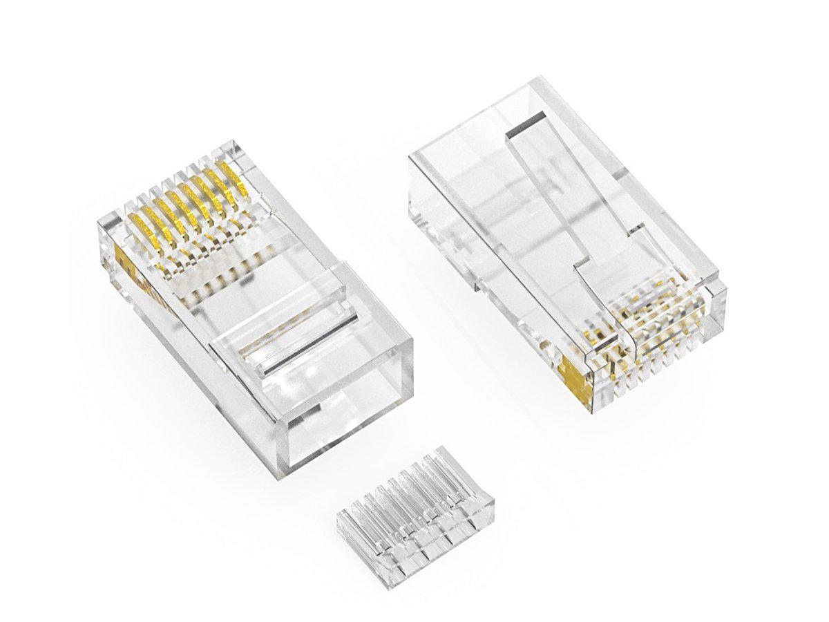 Axiom Rj45 Cat6 Utp Plug W/Inserter, Solid/Stranded Wire, 50 Micro