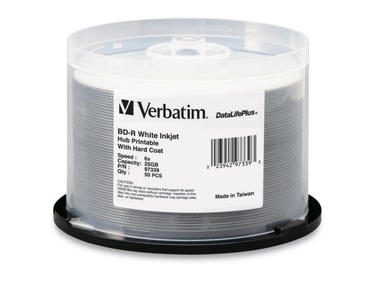 Concentrador de datos Bd-R de 25 Gb y 6X para inyección de tinta, paquete de 50 unidades