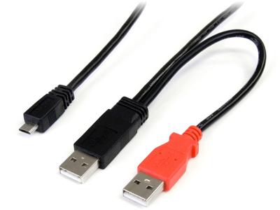 Cable USB Y de 30 cm para disco duro externo Startech.Com - Doble USB A