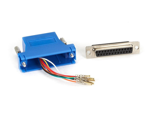 Black Box Corp Mod Adap Kit Db25F To Rj45F F Blue