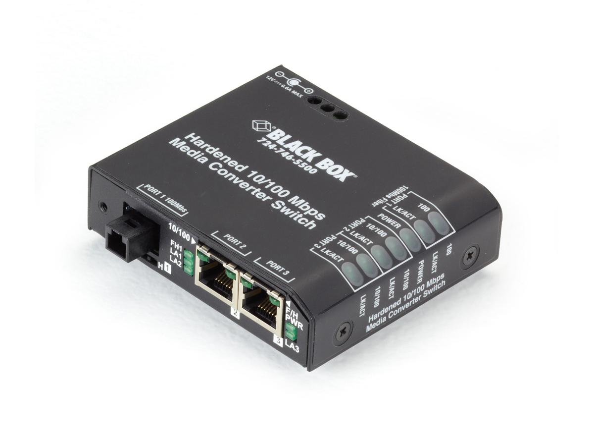 Convertidor de medios reforzado Black Box Corp 10/-100-
